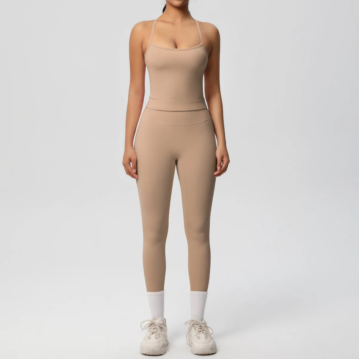 Yoga Outfits Women Tracksuit Fitness Suit Training Sleeveless Sport Gym Set Workout Overalls Sports Underwear Sportswear