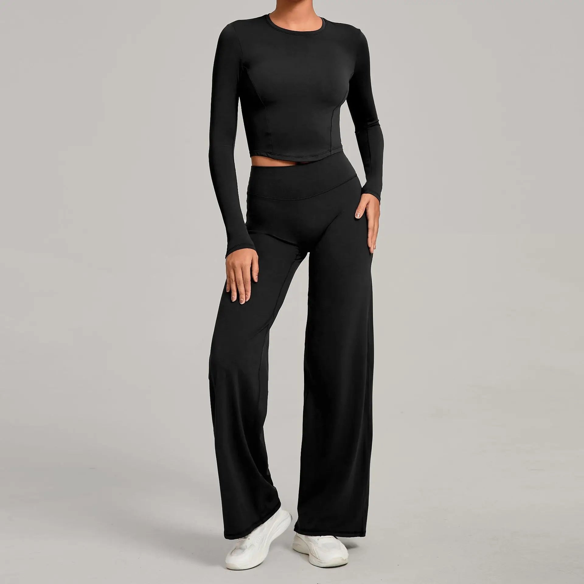 Gym Outfits 2PCS Yoga Suit Sports Set Women Sportswear Quick-Drying Women Tracksuit Running Workout Long Sleeve Yoga Clothing