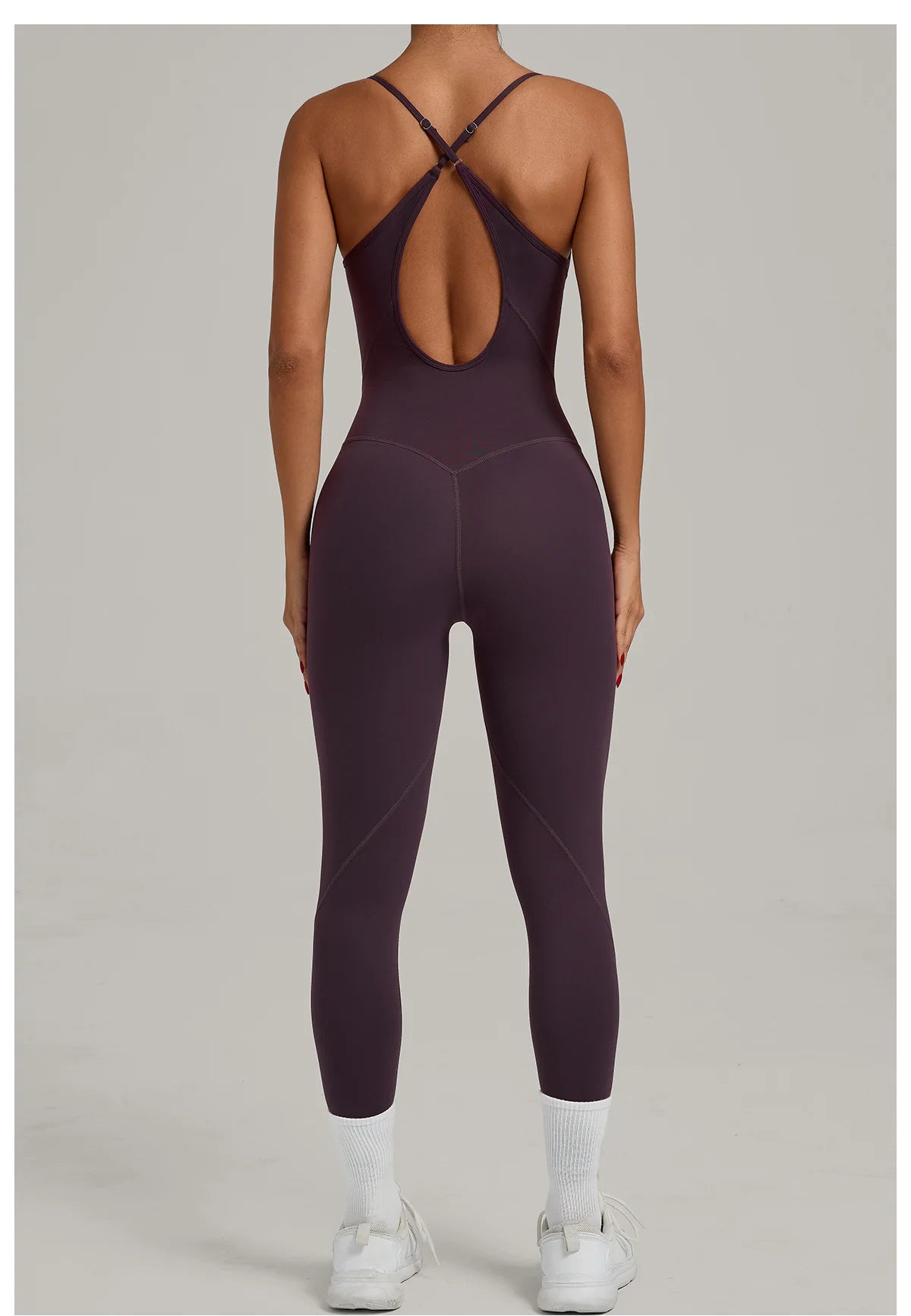 Fitness Jumpsuit Women Tracksuit Sports Playsuit Running One Piece Yoga Suit Scrunch Backless Set Rompers Gym Clothes