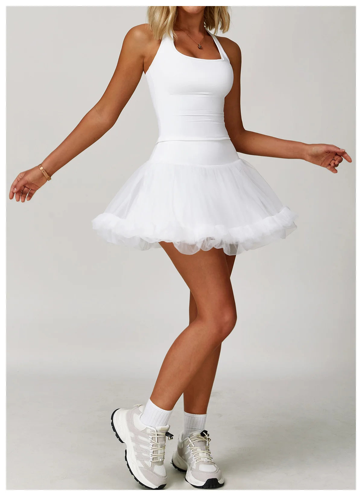 Summer Women's Yoga Short Skirt Anti Glare Short Skirt High Waist Tennis Skirt Casual A-line Half Skirt Mesh Sports Short Skirt