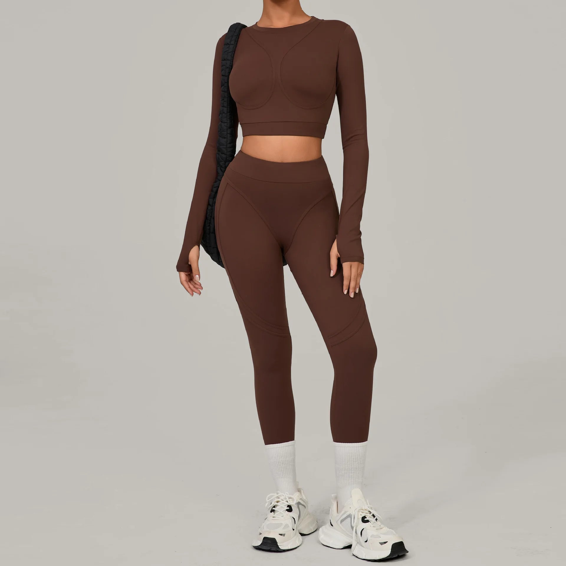 Women Tracksuit 2PCS Yoga Suit Sports Set Women Quick-Drying Gym Set Running Workout Long Sleeve Sports Shirt Yoga Clothing