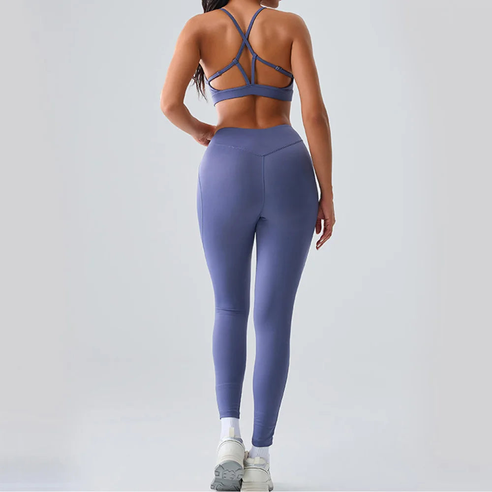 Yoga Suit Women Sports Set 2PCS Quick-Drying Gym Set Women Tracksuit Running Workout Short Sleeves Sports Shirt Yoga Clothing