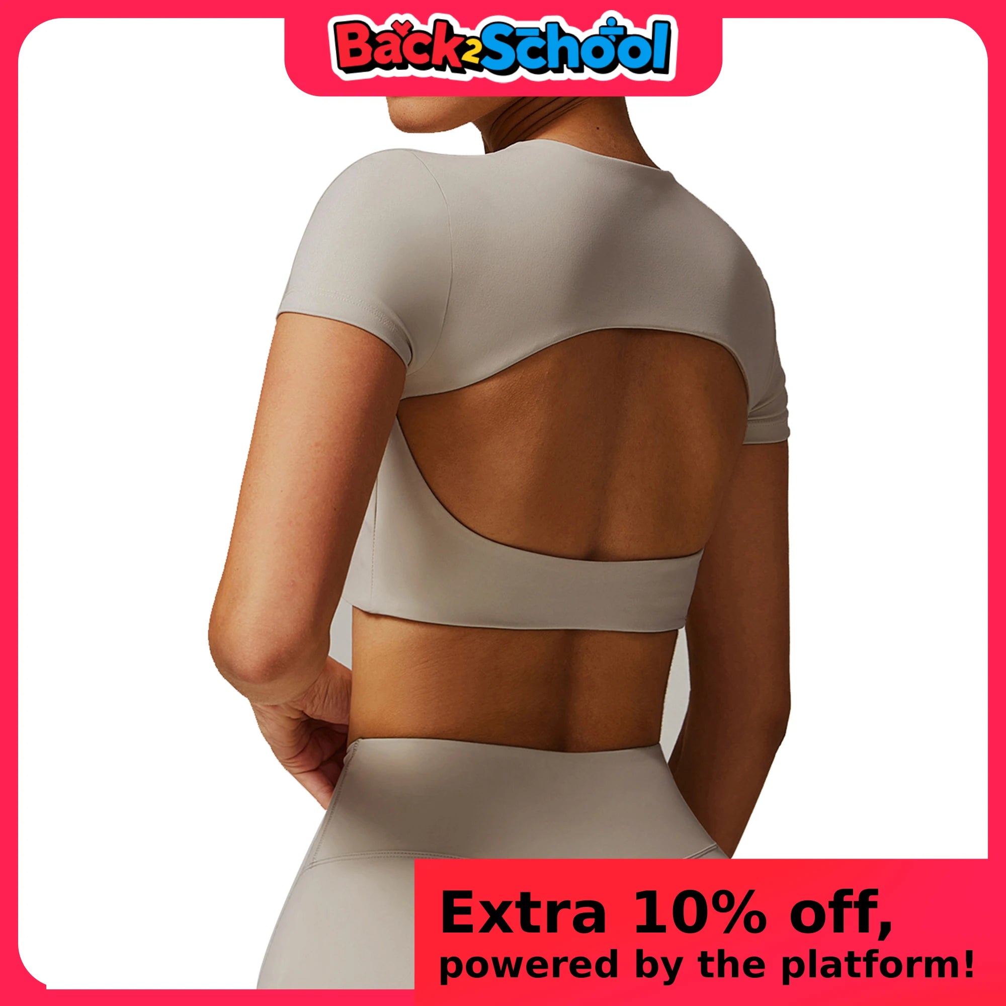 Yoga Top Sport T Shirts Women Fitness Clothes Workout Short Sleeve Top Yoga Shirt Gym Running Back Hollow Out Push Up Sport Top