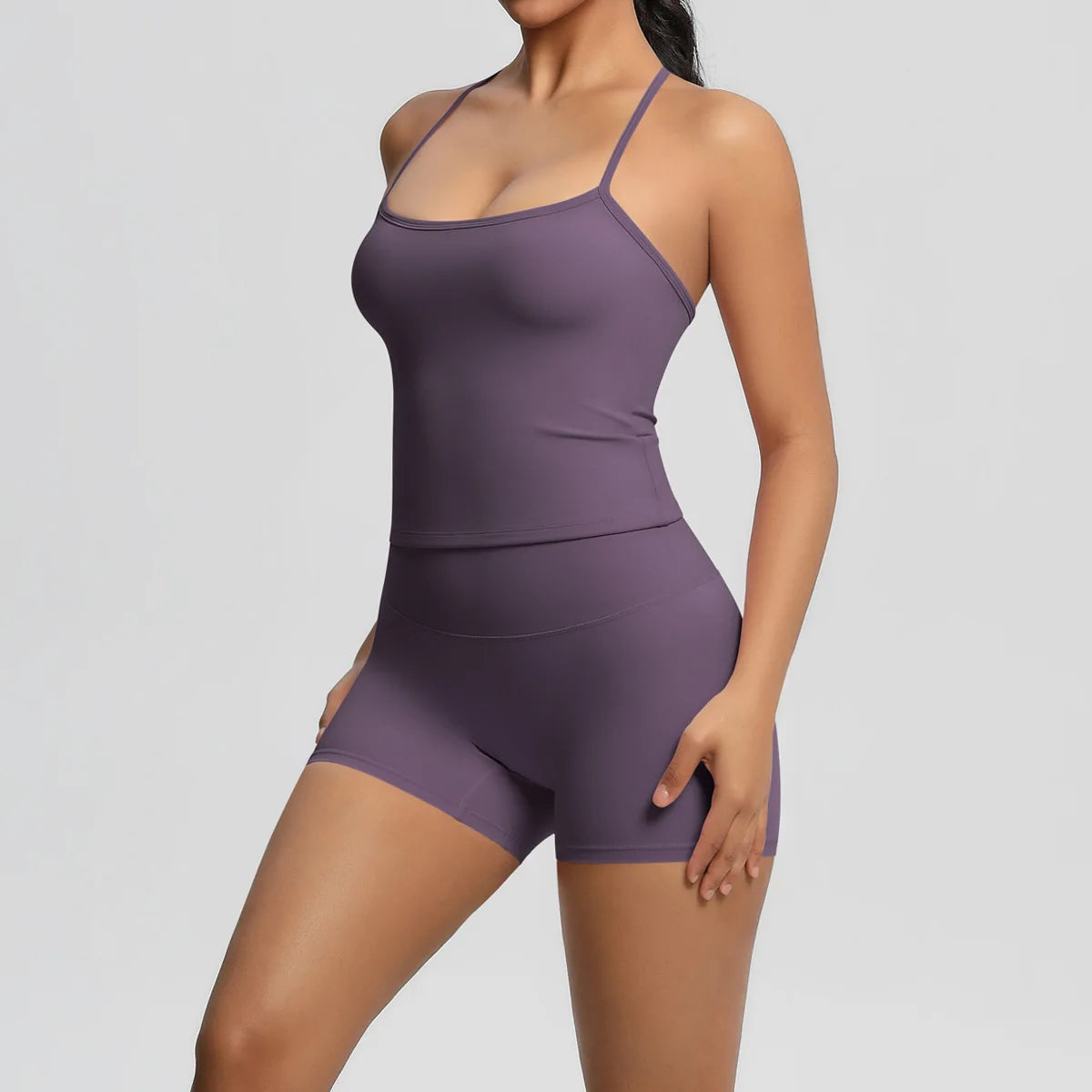 Yoga Sport Set Women Seamless Crop Top Bra Shorts Yoga Set Comfort Elastic Sportsuit Workout Outfit Fitness Gym Clothes