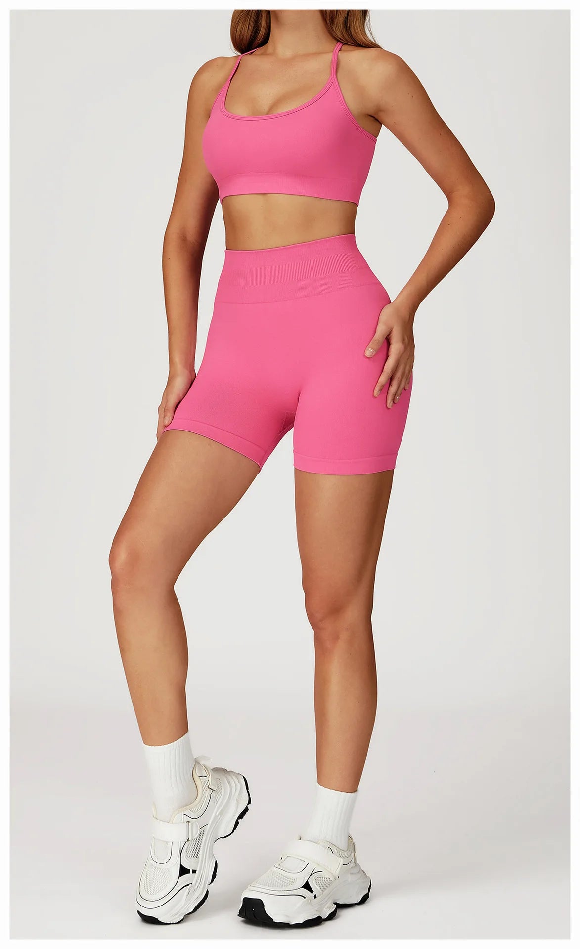 2PCS Seamless Yoga Set Gym Clothes Athletic Wear Women Fitness Set Tracksuits Sports Long Sleeved Gym Suit Leggings Sportswear