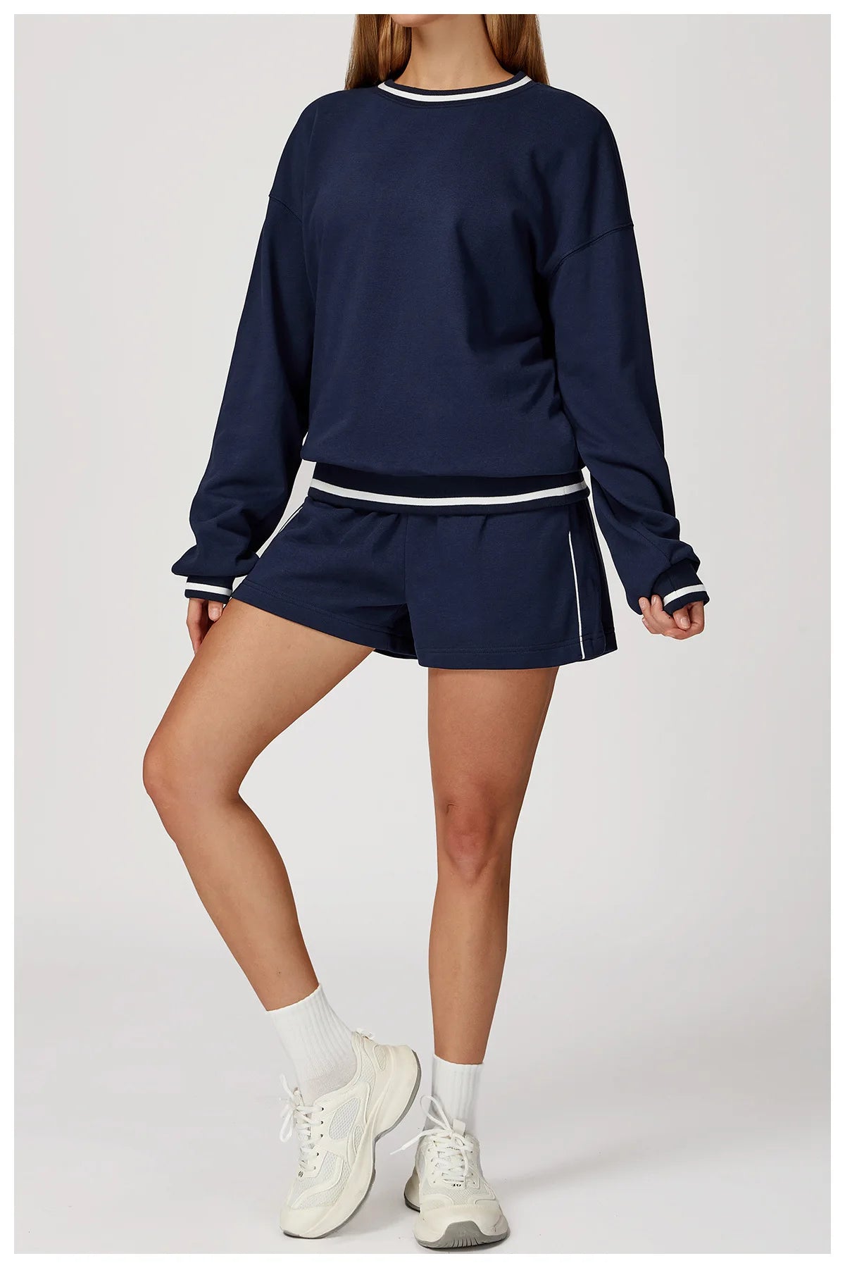 2PCS Winter Yoga Set Contrasting Hoodie Set Women's Tracksuit Comfortable Running Gym Set Women's Clothes Outdoor Sports Set