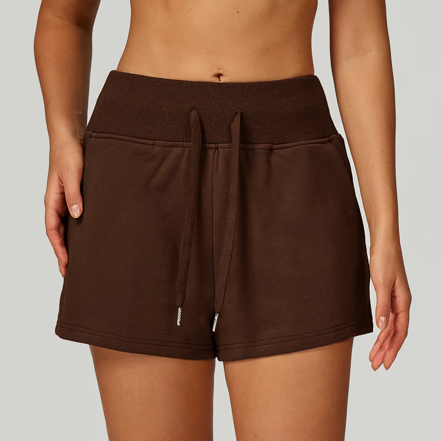 Winter High Waisted Sports Shorts Women's Pocket Drawstring Yoga Shorts Outdoor Sports Shorts Casual Versatile Running Shorts
