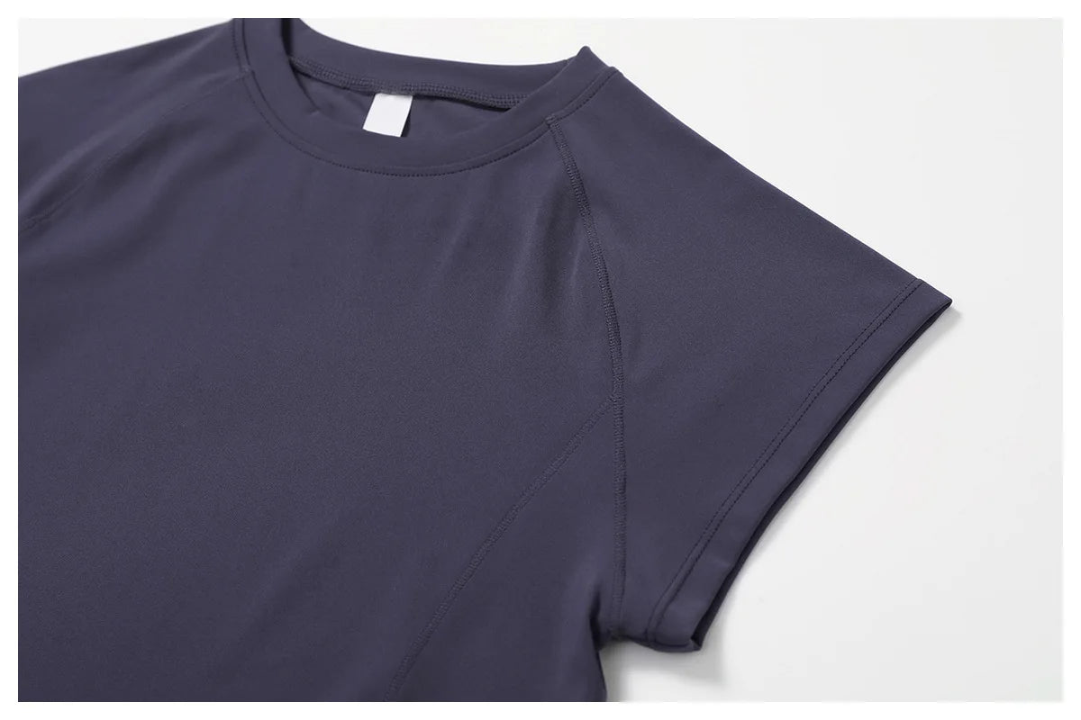 Sports T-shirt Women Fitness Top Short Sleeves Yoga Dance Clothes High Elastic Running Shirts Gym Push Up Workout Top Tee