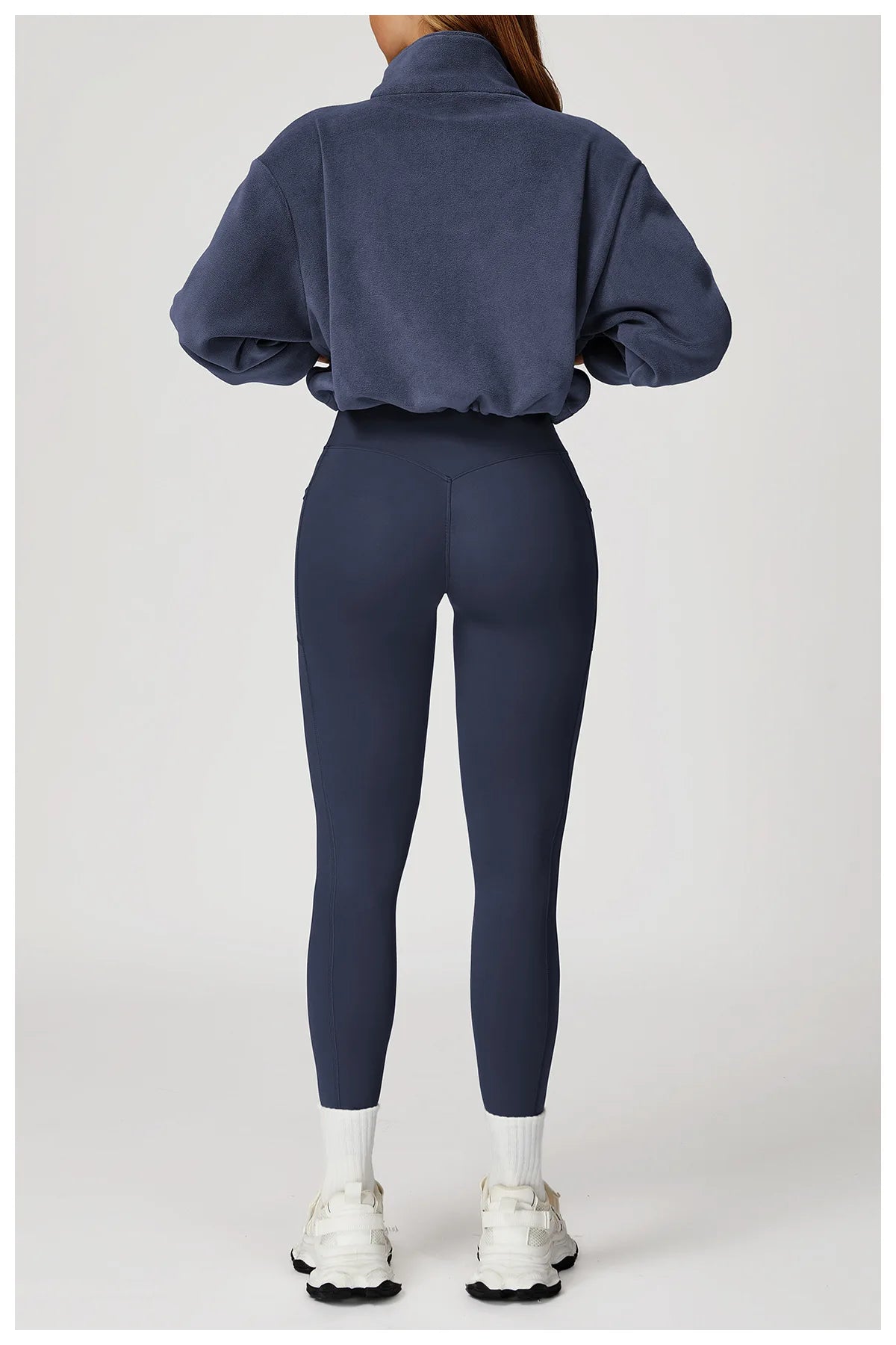 Winter Yoga Jacket Women Long Sleeved Stand Up Collar Windproof Warm Fleece Drawstring Jacket Running With Fleece Sports Jacket