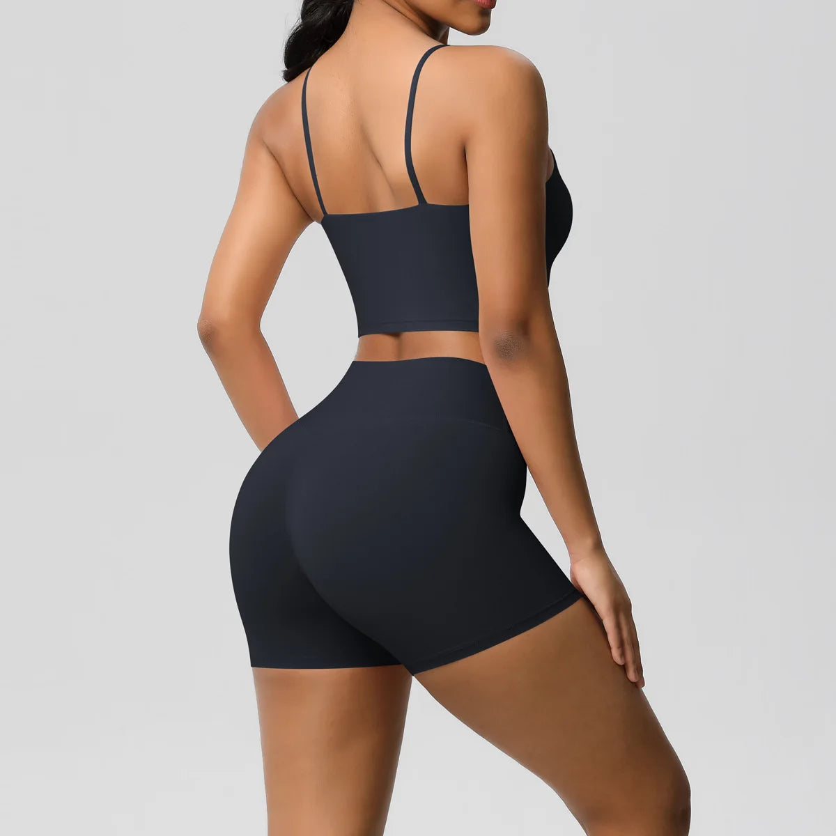 Yoga Sport Set Women Seamless Crop Top Bra Shorts Yoga Set Comfort Elastic Sportsuit Workout Outfit Fitness Gym Clothes