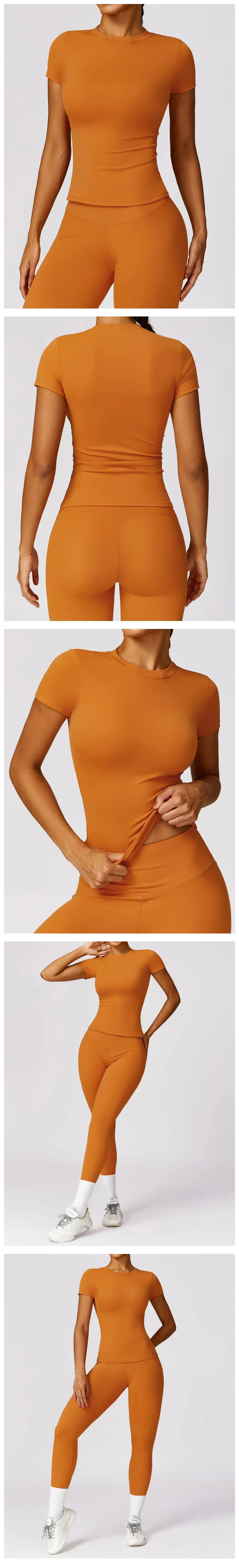 Yoga Shirts Women Top Quick Dry Running Tops Tights Push Up Workout Gym Clothe Female Short Sleeve Fitness Sports T-Shirts