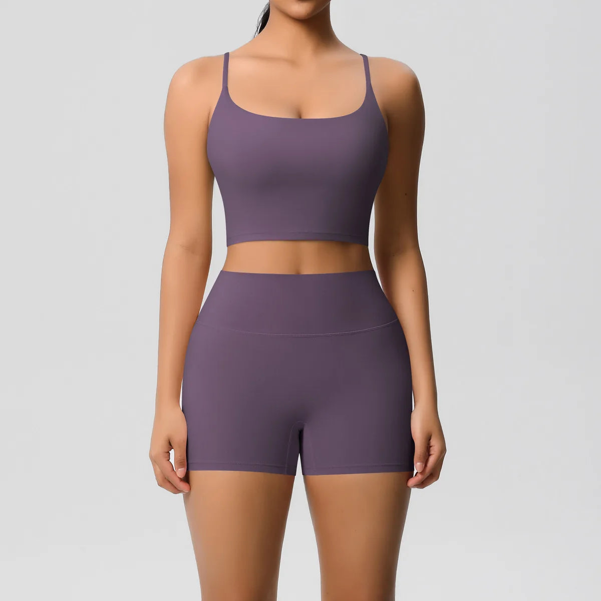 Yoga Sport Set Women Seamless Crop Top Bra Shorts Yoga Set Comfort Elastic Sportsuit Workout Outfit Fitness Gym Clothes