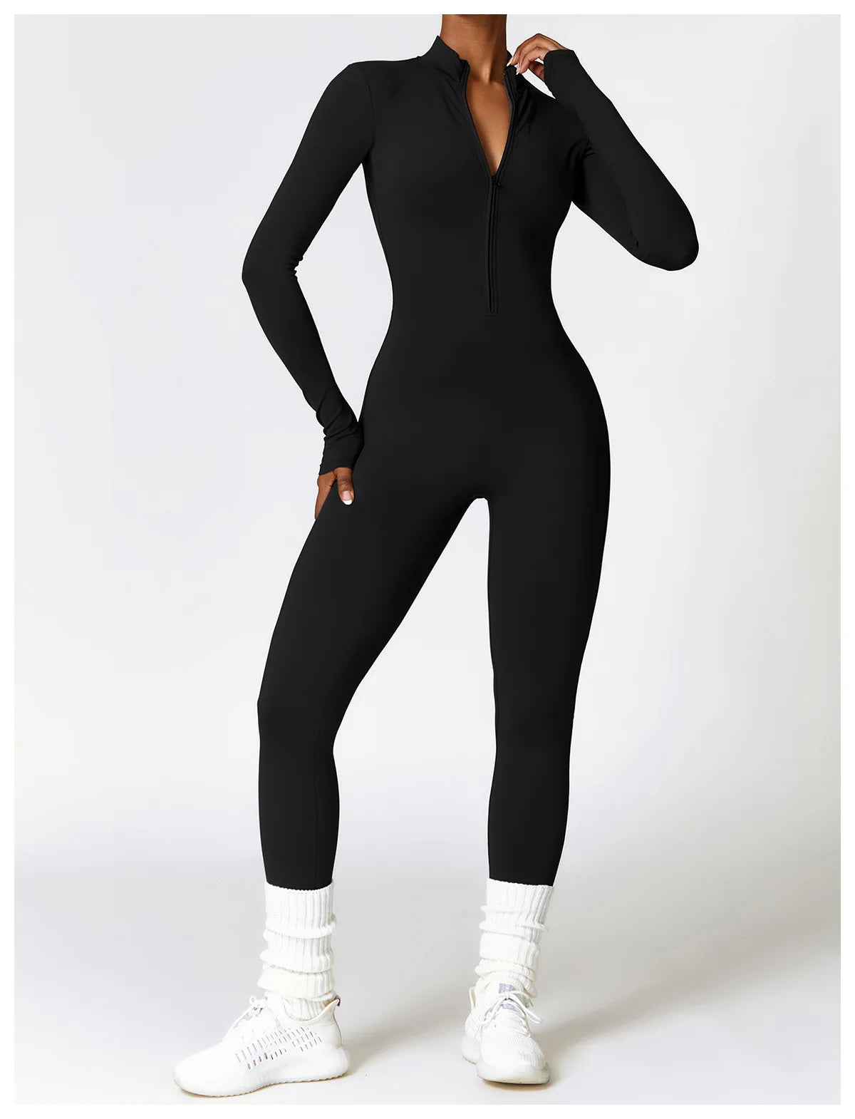 Winter Zipper Workout Jumpsuit Sports Overalls Women Gym Clothing Running Fitness Suit Gym Tracksuit Push Up Sportswear Yoga Set