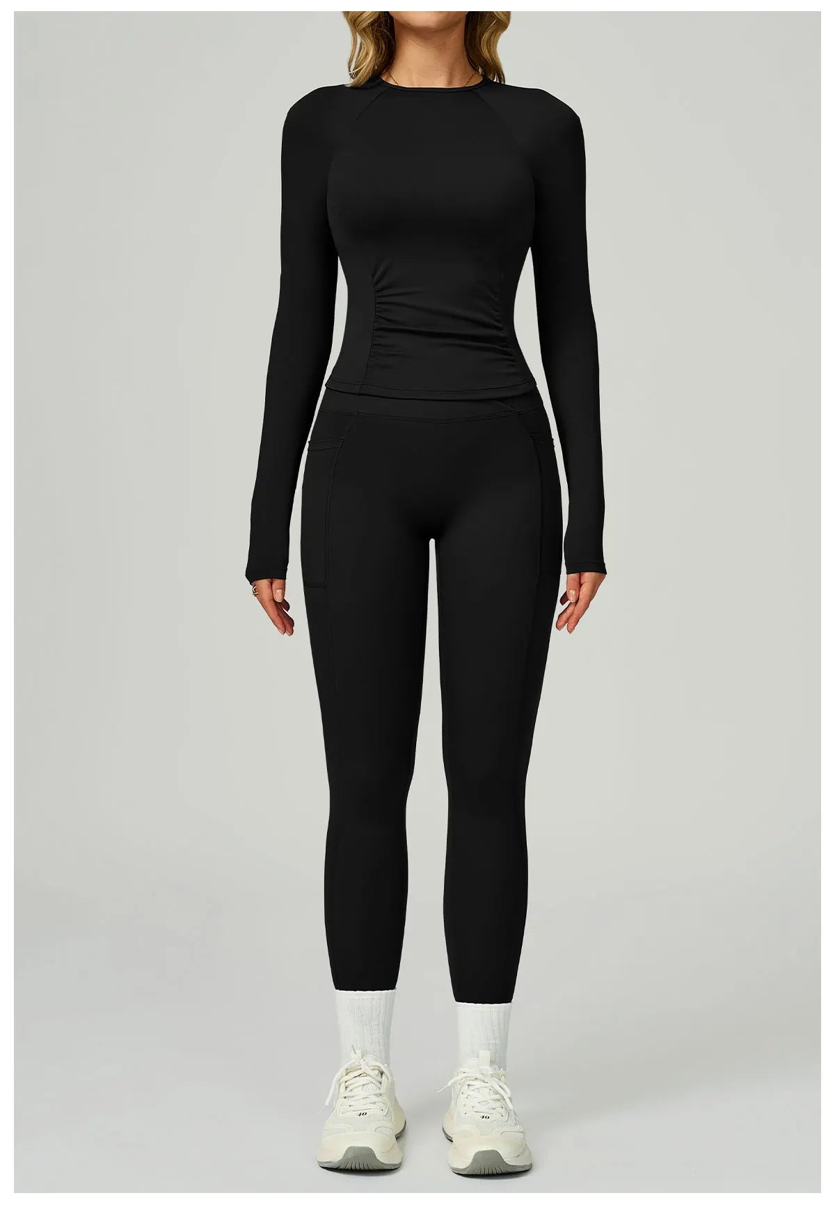 2 Pieces Yoga Suit Women Sports Set Quick-Drying Gym Set Women Tracksuit Running Workout Long Sleeve Sports Yoga Clothing