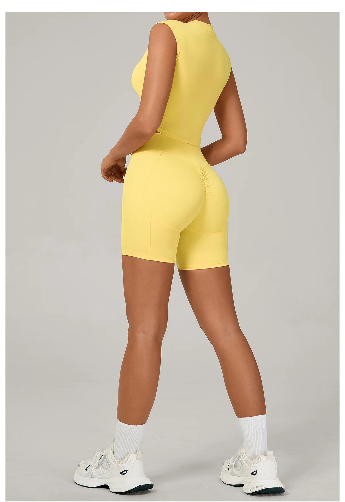 Yoga Sets Workout Sets Women Tracksuit 2 Pieces Gym Suits Yoga Short Sleeves High Waist Shorts Outfits Running Fitness Clothes