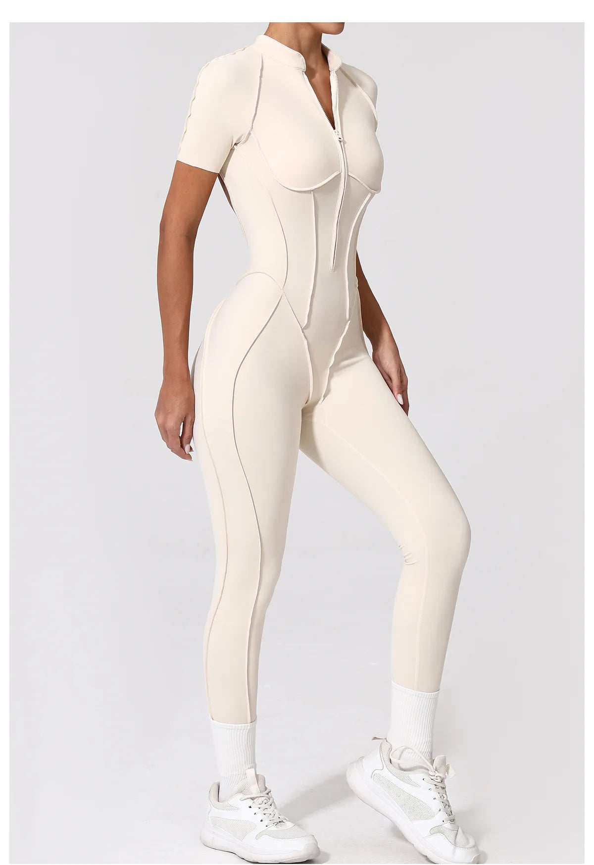 Gym Jumpsuit Women's Fitness Suit Zipper Long Sleeved Sets Sports Overalls for Woman Tracksuit Yoga Clothing Workout Sportswear