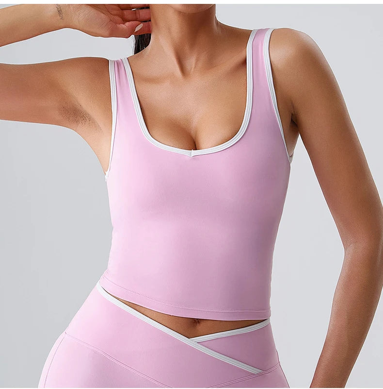 Workout Bra Fitness Yoga Bras Women Race Back Sports Bras Color Blocked Top Women Bra Sexy Breathable Underwear Women Gym Tops