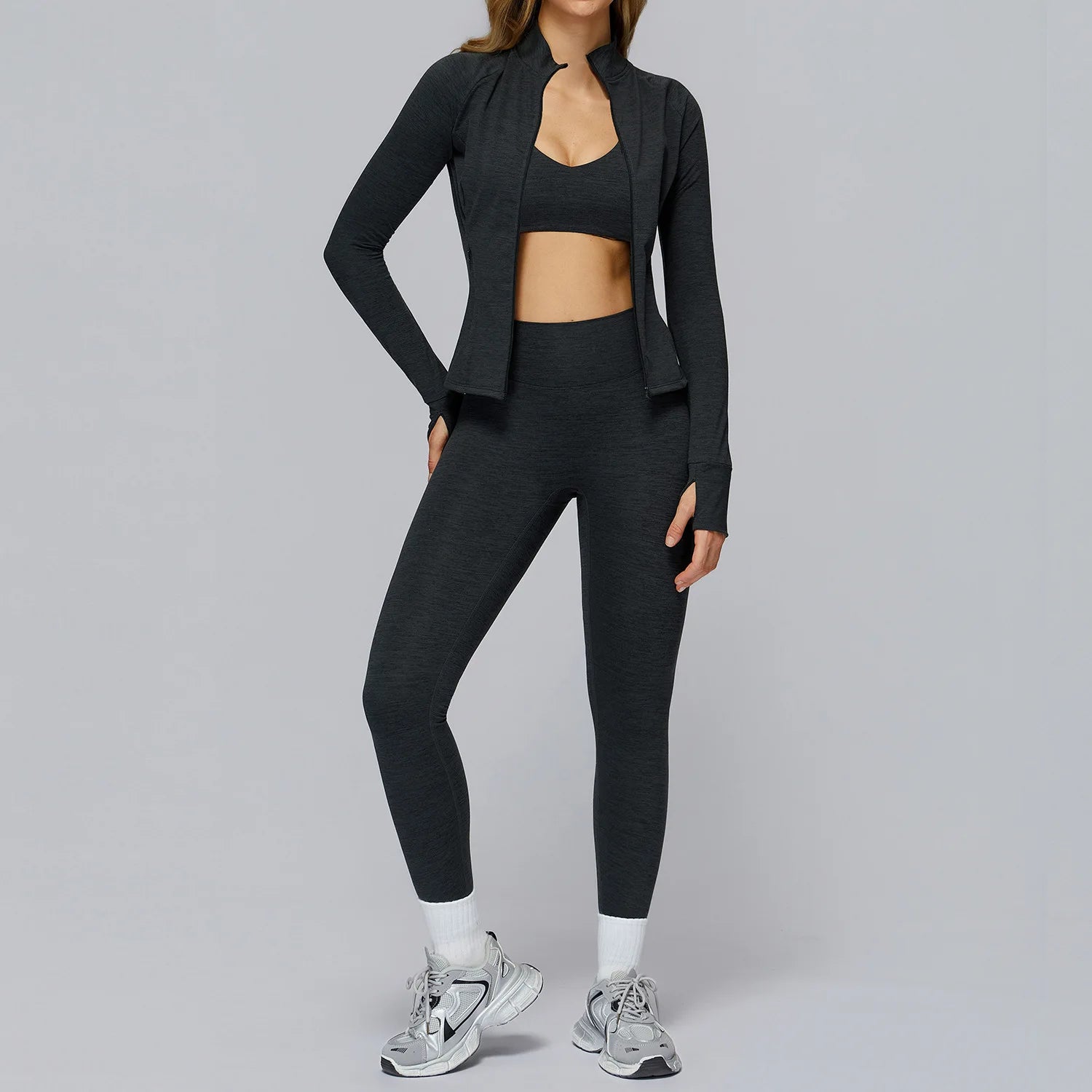 Yoga Suit 2/3PCS Sports Set Gym Set Women Tracksuit Running Workout Clothes Long Sleeve Sports Bra Athletic Wear Yoga Clothing