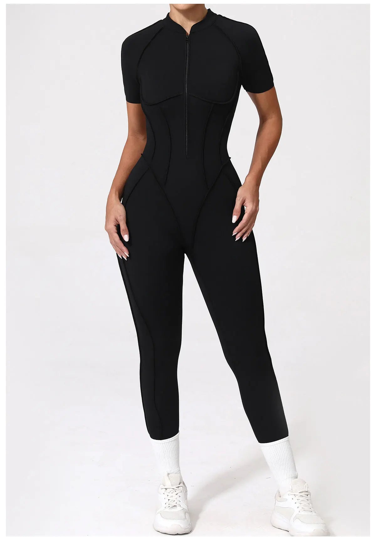 Gym Jumpsuit Women's Fitness Suit Zipper Long Sleeved Sets Sports Overalls for Woman Tracksuit Yoga Clothing Workout Sportswear