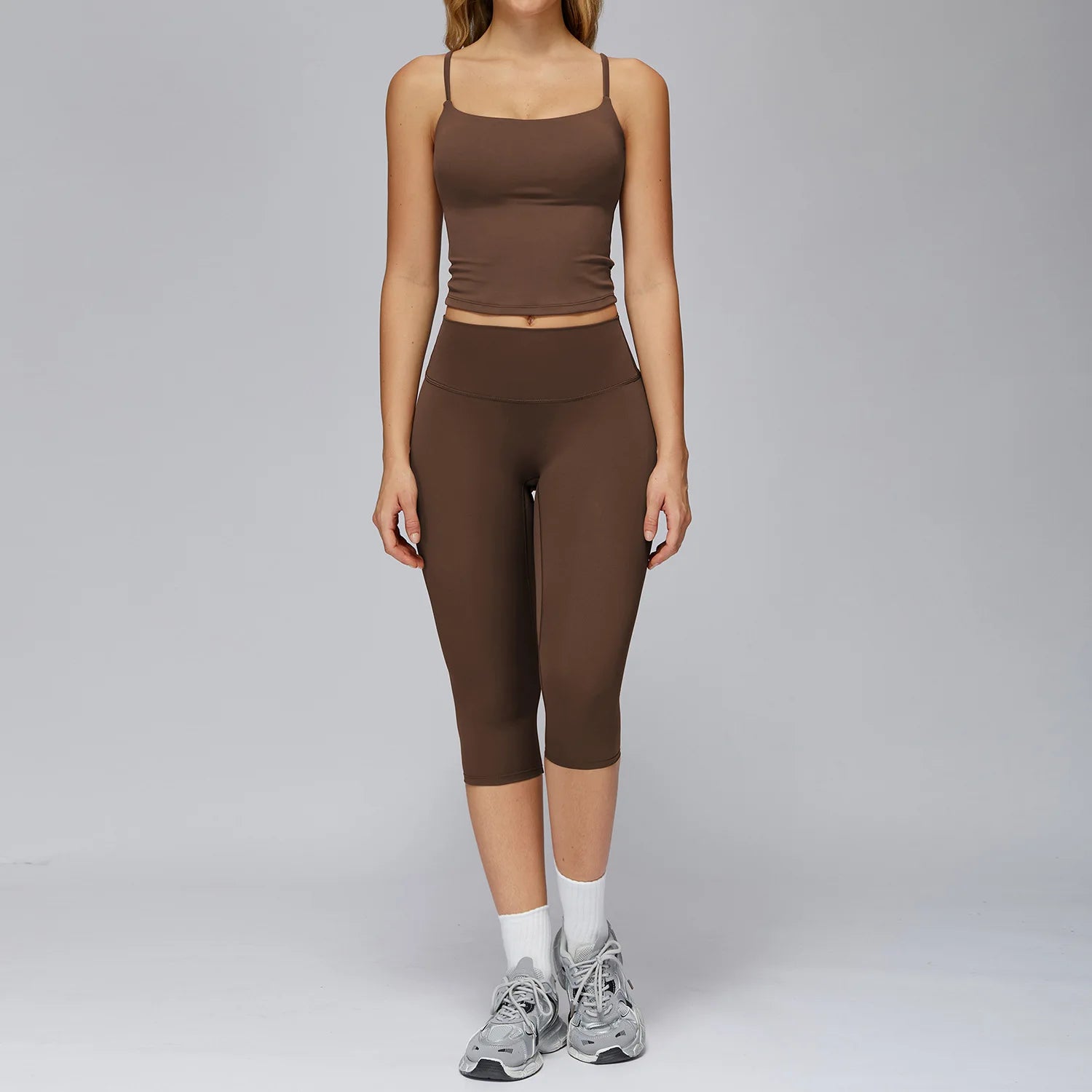 Yoga Set 2PCS Women Sportswear Workout Clothes Seamless Athletic Wear Gym Legging Fitness Bra Crop Top Long Sleeve Sports Suits