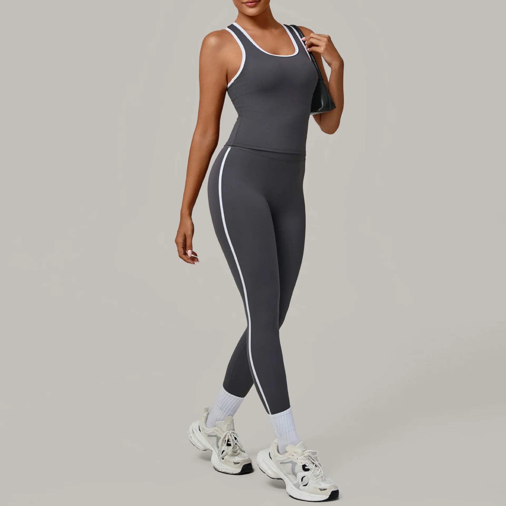 Sportswear 2PCS Women's Tracksuit Yoga Clothes Fitness Set Breathable Activewear Sexy Sports Bra Top High-Waisted Leggings Set