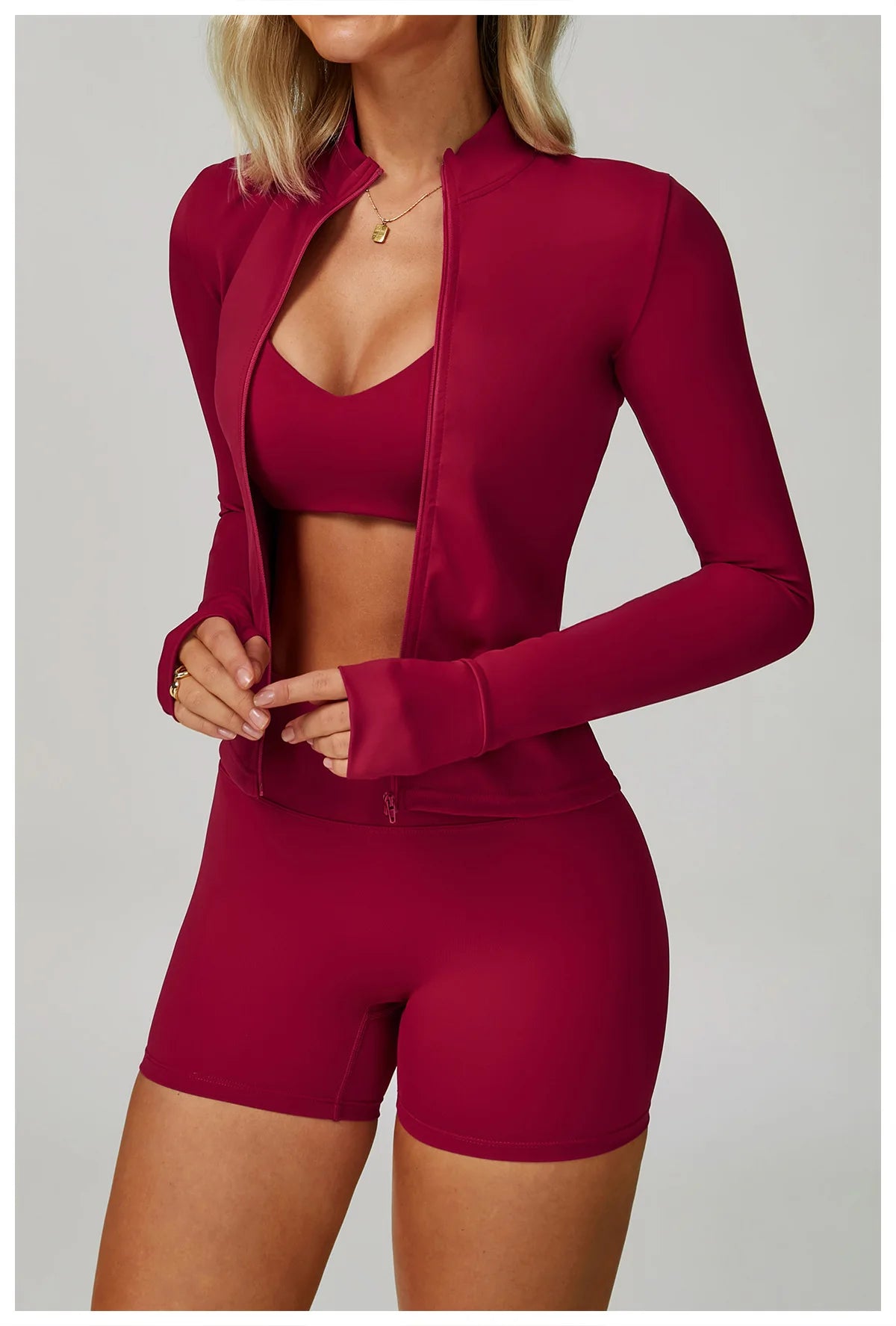 2/3PCS Women's Tracksuit Yoga Set Push Up Workout Sportswear Gym Clothing High Waist Leggings Fitness Long Sleeved Sports Suits