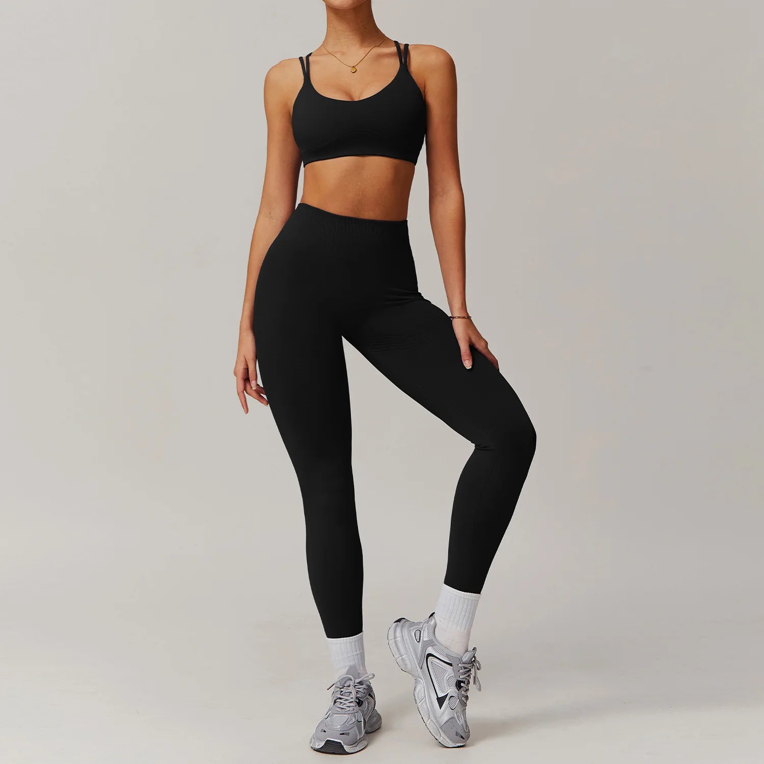 Women Yoga Suit 2PCS Sports Set Quick-Drying Gym Set Women Tracksuit Running Bra Workout Long Sleeve Sports Shirt Yoga Clothing