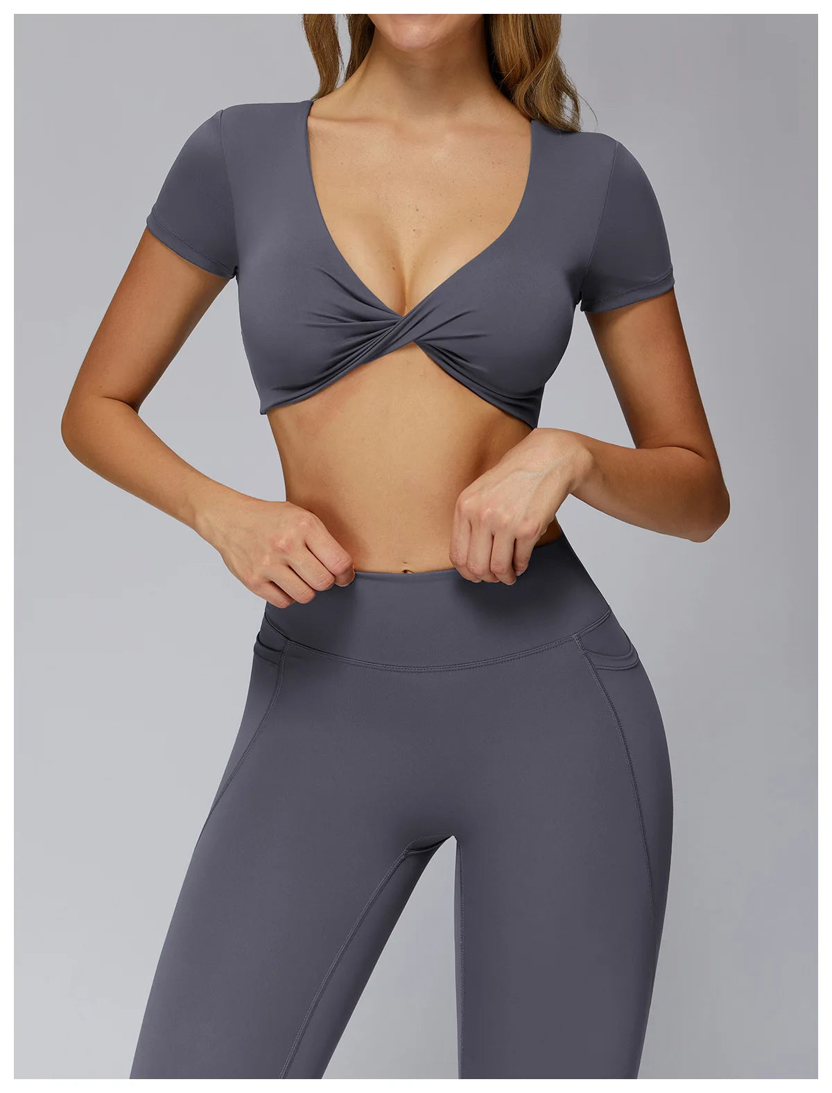 Yoga Top Women Sport T Shirts Fitness Clothes Workout Short Sleeve Top Yoga Shirt Gym Running Back Hollow Out Push Up Sport Top