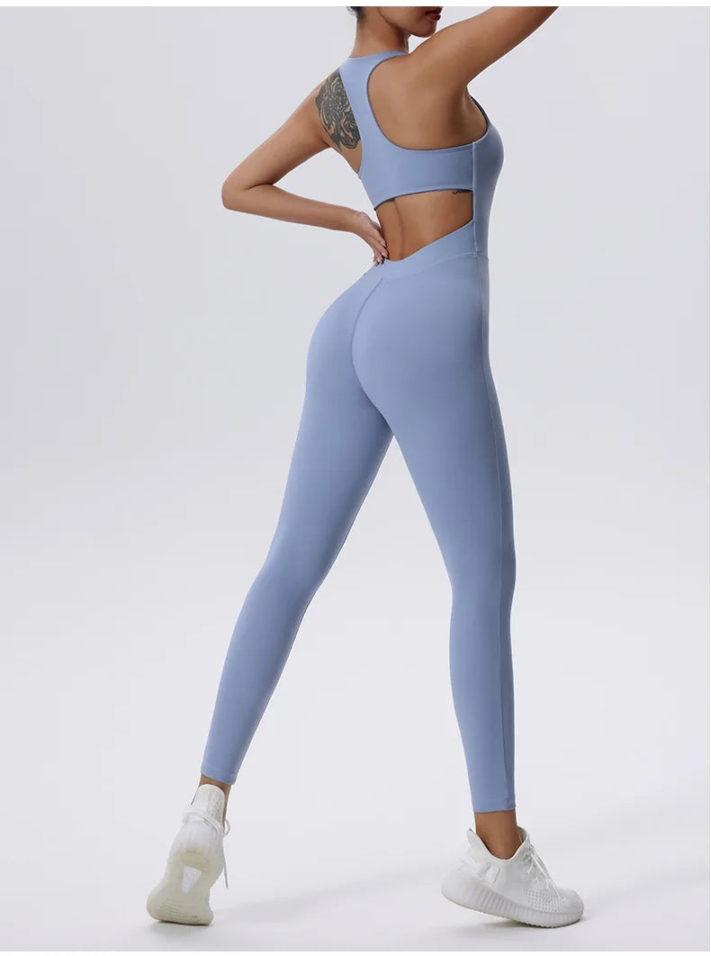 Zipper Yoga Set Women's Tracksuit Yoga Jumpsuits One Piece Workout Bodysuits Rompers Sportswear Gym Set Workout Clothes Women