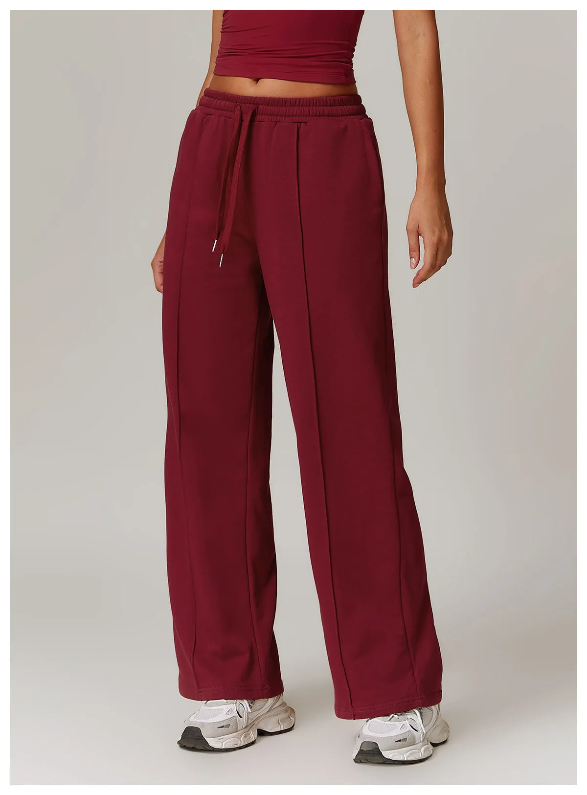Winter High Waist Loose Fit Sports Sweatpants for Women Pocket Straight Leg Casual Pants Fitness Running Sports Pants for Women