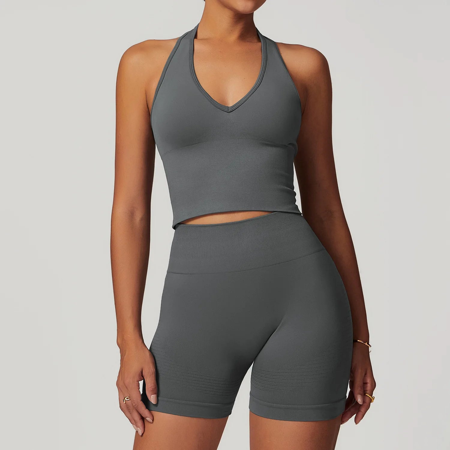2PCS Seamless Women Tracksuit Yoga Set Workout Outfit Sportswear Gym Clothing Fitness Long Sleeve High Waist Legging Sports Suit