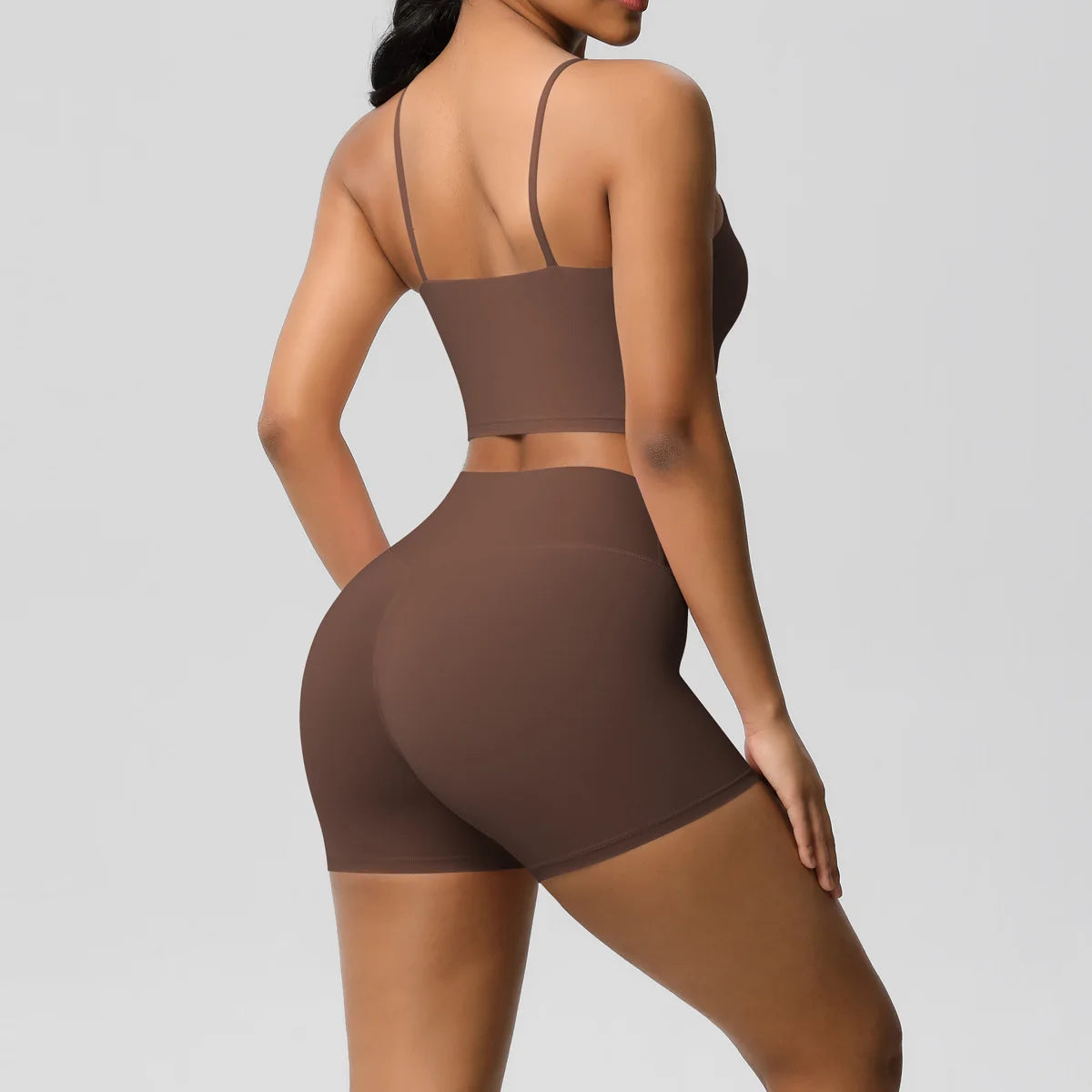 Yoga Sport Set Women Seamless Crop Top Bra Shorts Yoga Set Comfort Elastic Sportsuit Workout Outfit Fitness Gym Clothes