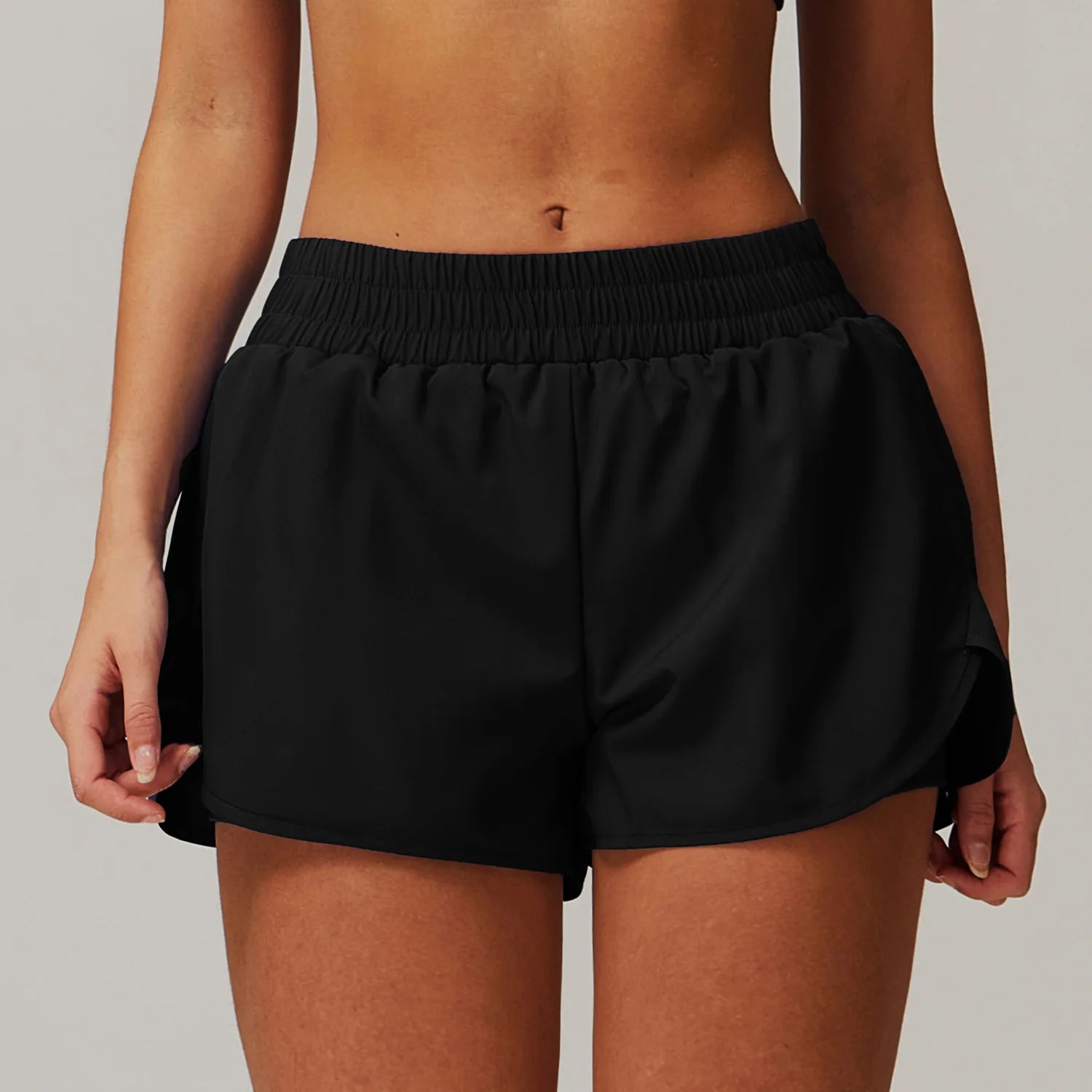 Yoga Shorts Women Fitness Shorts Running Cycling Shorts Breathable Sports High Waist Workout Gym Shorts Pocket Fake Two Pieces