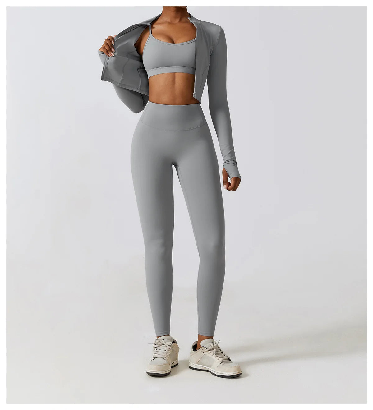 Women Outdoor Sports Long Sleeved Slim Yoga Clothes Quick Dry Zipper Cardigan Stand Up Collar Jacket Running Fitness Jacket Top