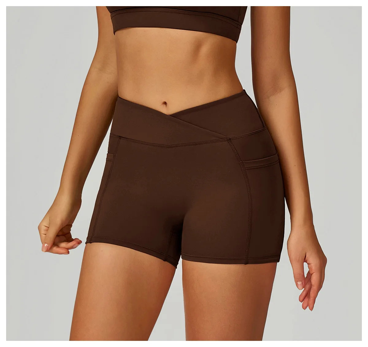 Cross Waist Head Yoga Shorts High Waist Workout Fitness Lift Butt Fitness Tights Gym Running Body Shaper Pants Casual Sportswear