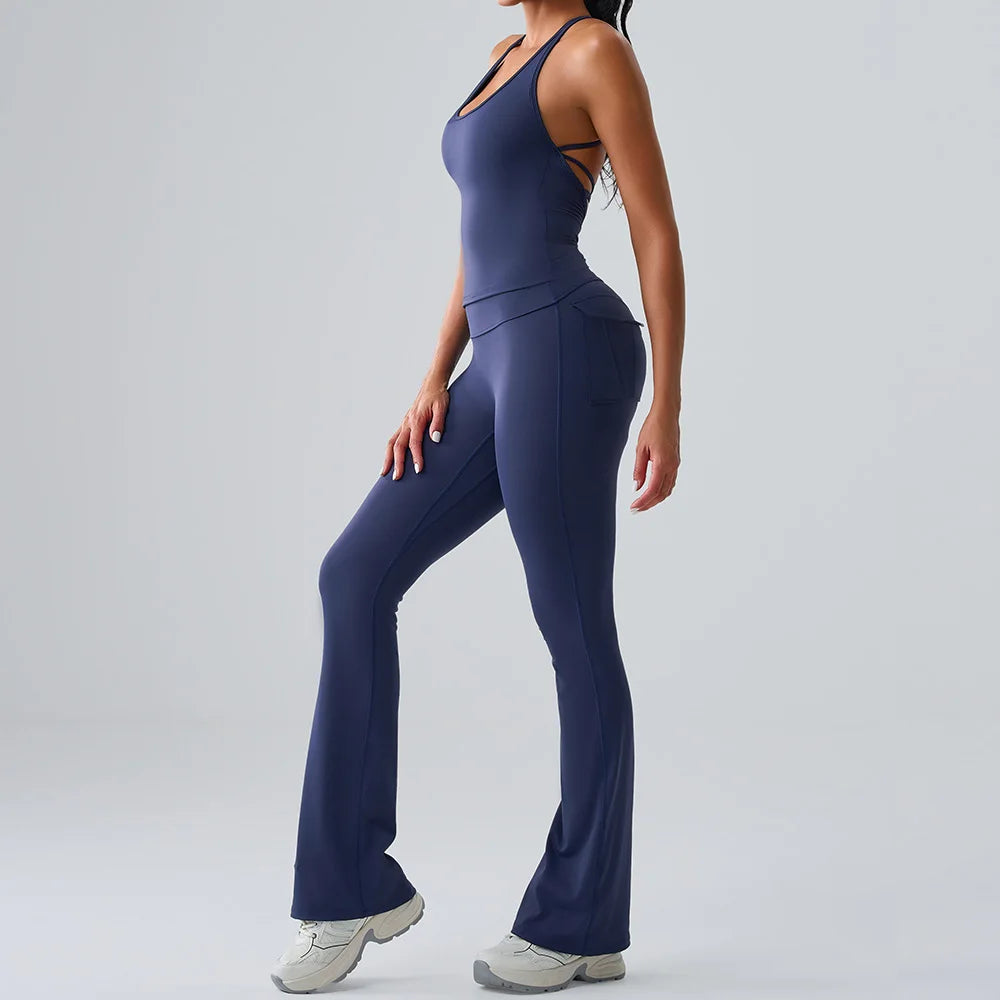 Women's Tracksuit 2 Pieces Yoga Set Workout Clothes Sportswear Gym Clothing High Waist Leggings Fitness Sports Suits Activewear