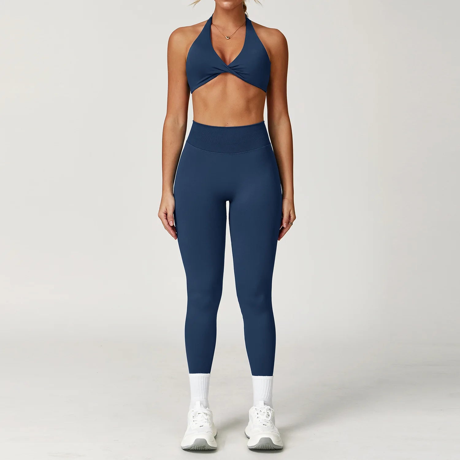 2PCS Yoga Suit Sports Set Women Gym Set Women Tracksuit Running Workout Long Sleeve Sports Shirt Yoga Clothing Seamless Leggings