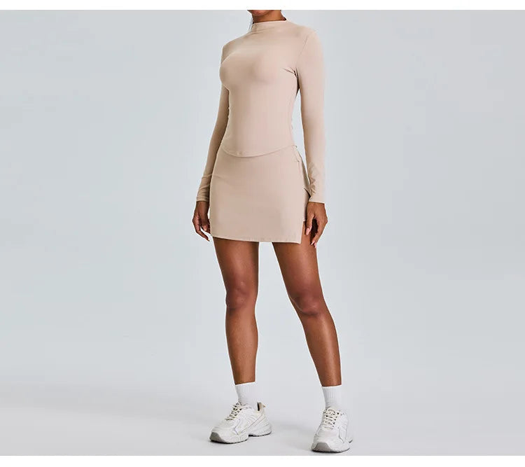 High Waist Sports Short Skirt Women's Yoga Short Skirt Running Training Fitness Tennis A-line Skirt Fake Two Yoga Short Skirts