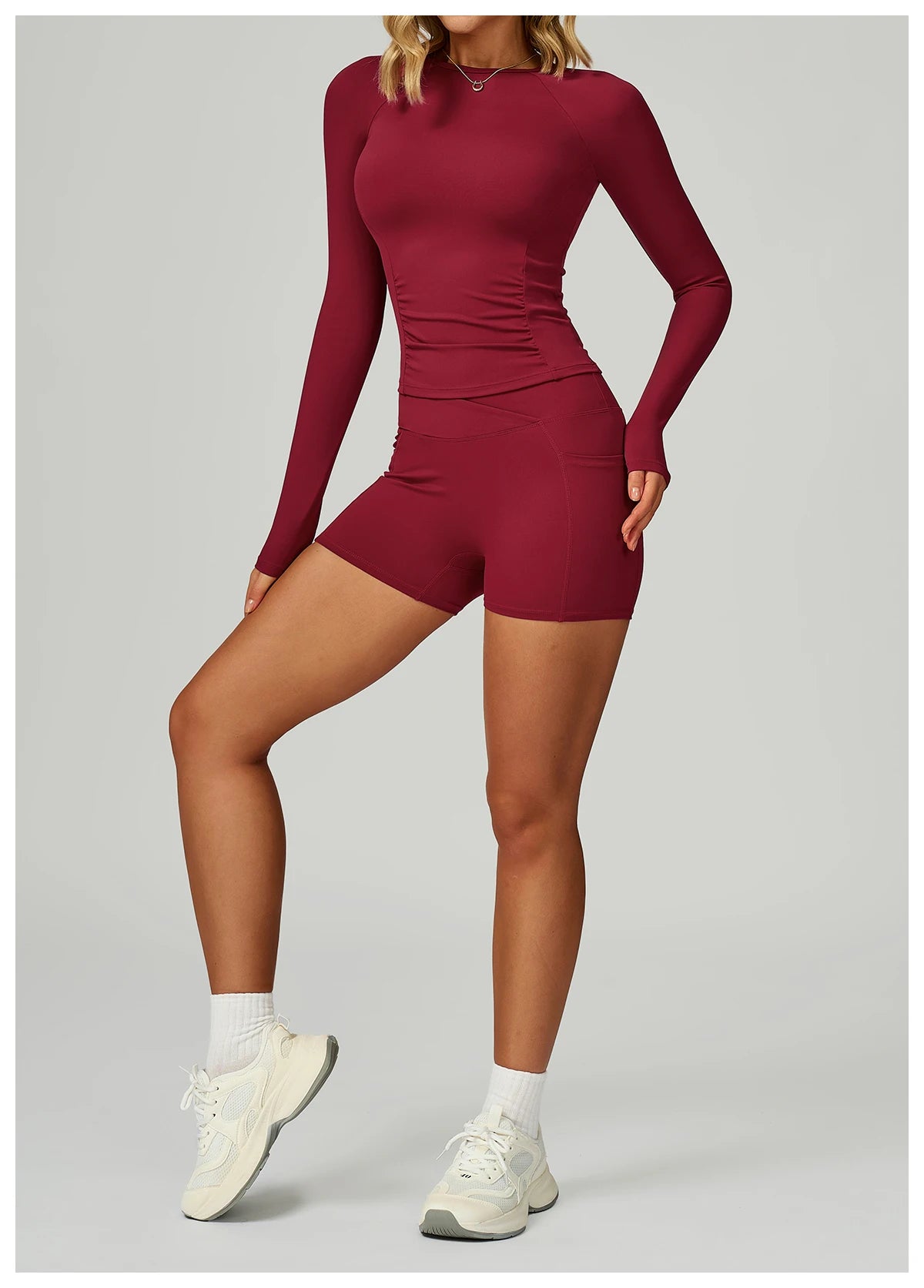 2 Pieces Yoga Suit Women Sports Set Quick-Drying Gym Set Women Tracksuit Running Workout Long Sleeve Sports Yoga Clothing