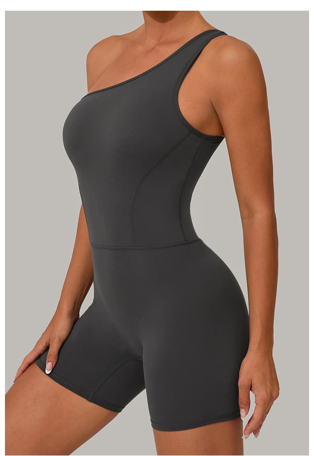 One Shoulder Jumpsuit Women's Fitness Suit Short Sets Sports Overalls for Woman Tracksuit Yoga Clothing Gym Workout Sportswear