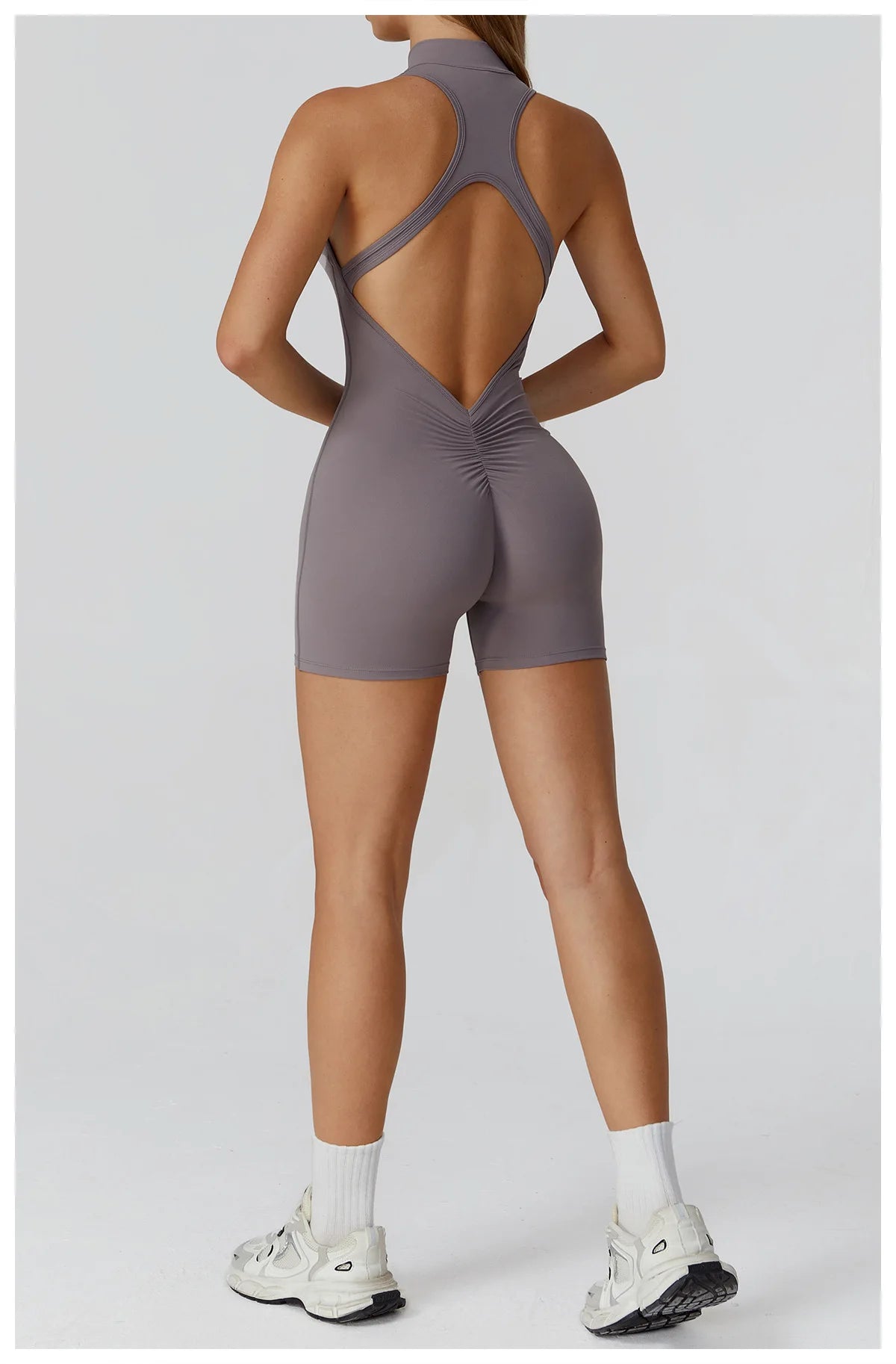 Scrunch Sports Overalls Gym Jumpsuit Women's Fitness Suit Short Sets for Woman Tracksuit Yoga Clothing Zipper Workout Sportswear