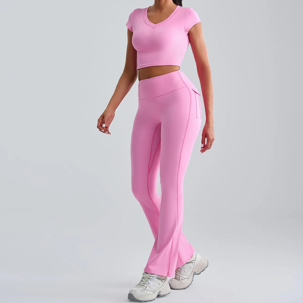 Women's Tracksuit 2 Pieces Yoga Set Workout Clothes Sportswear Gym Clothing High Waist Leggings Fitness Sports Suits Activewear