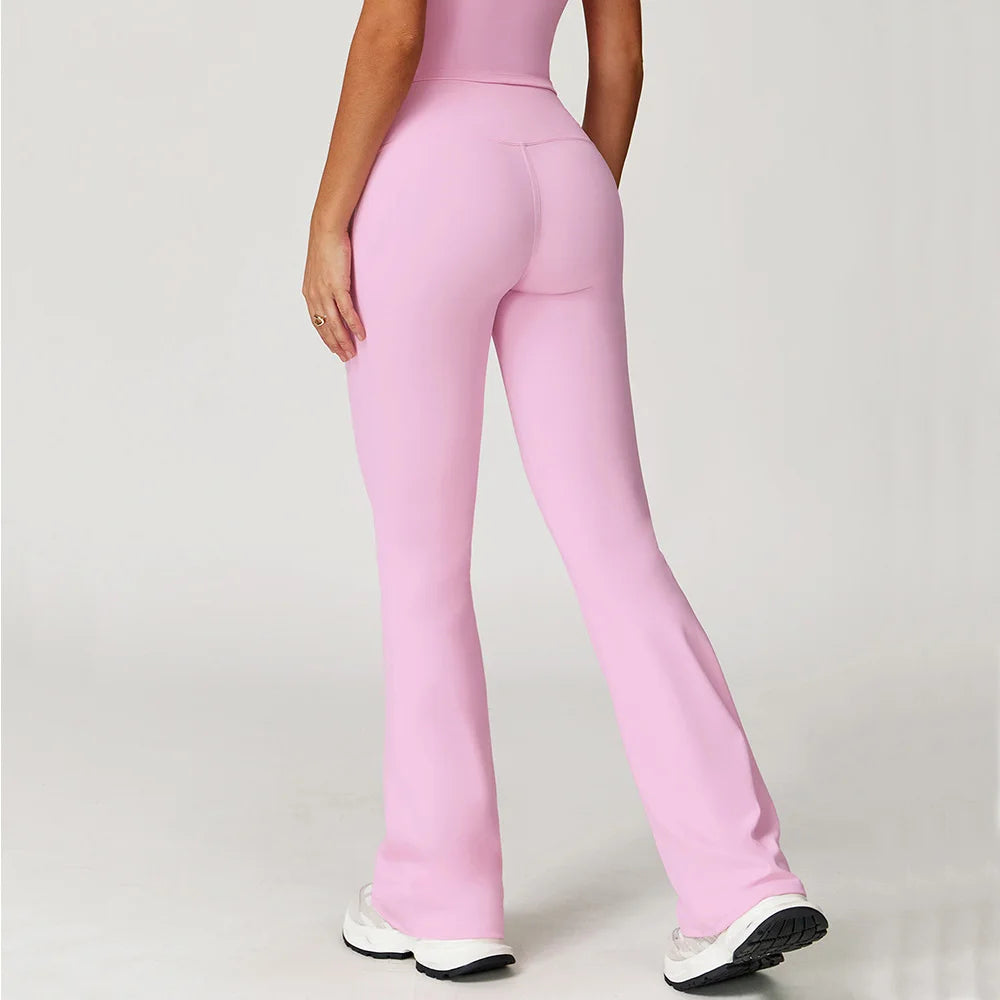 Flare Leggings Yoga Women High Waist Wide Leg Yoga Pants Impact Gym Sports Slim Flared Tights Pants Control Tummy Dance Trousers