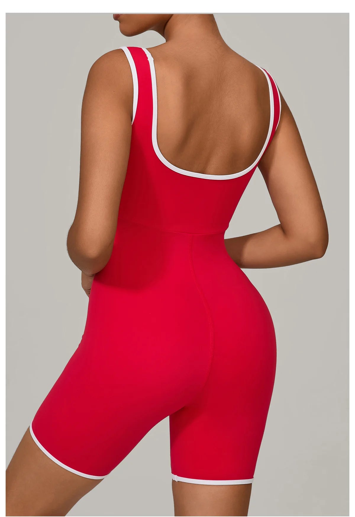 Women Color Blocked Yoga Jumpsuit Sleeveless Romper Elastic Quick Drying Fitness Workout Sportswear One-Piece Short Yoga Clothes