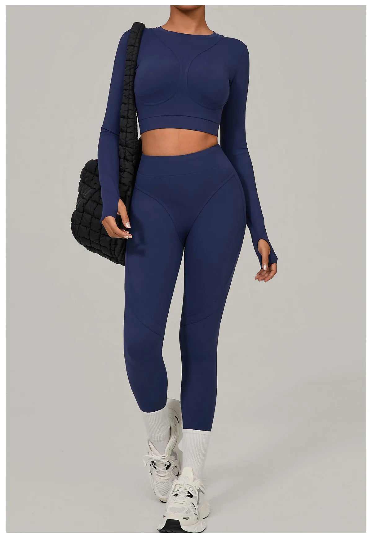 Women Tracksuit 2PCS Yoga Suit Sports Set Women Quick-Drying Gym Set Running Workout Long Sleeve Sports Shirt Yoga Clothing