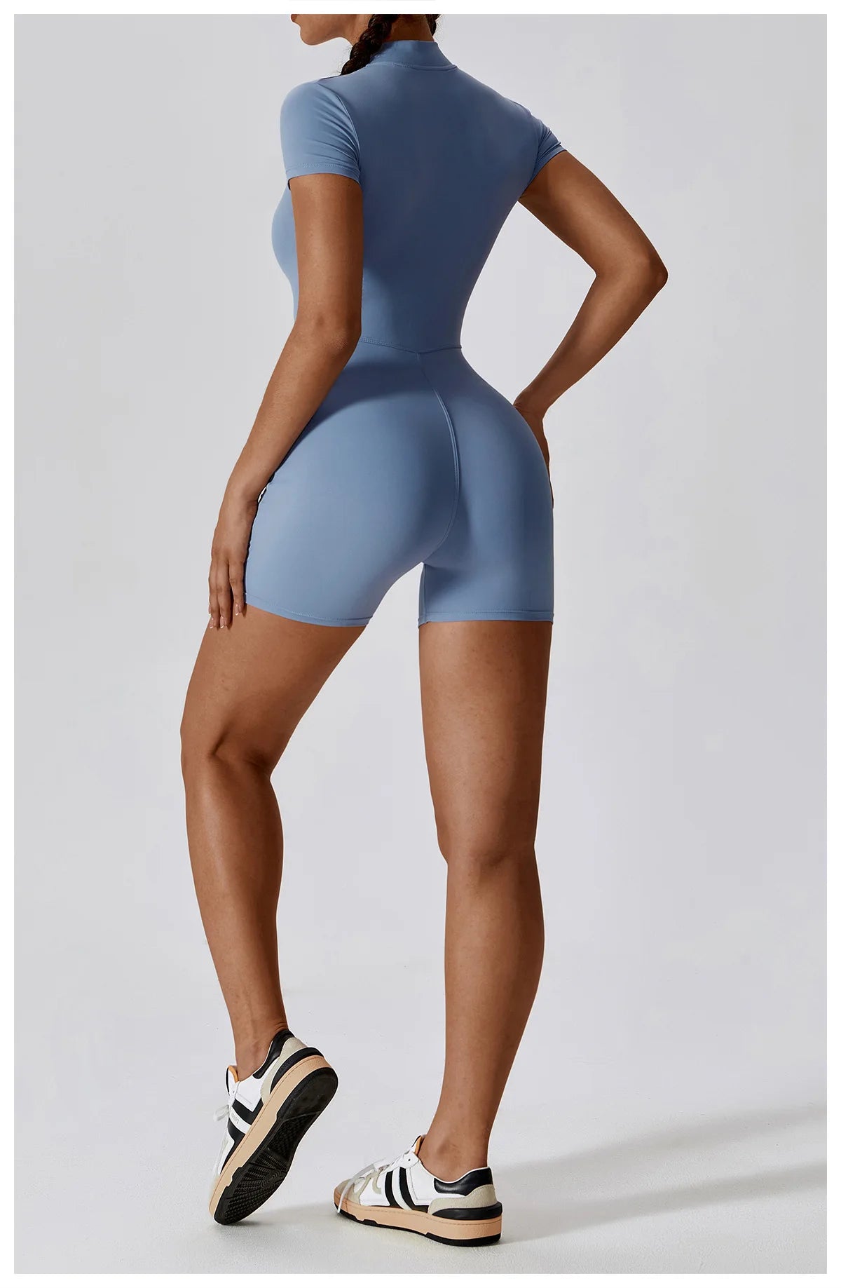 Summer Zipper Jumpsuits Short Sleeve Yoga Bodysuit Women's Yoga Set Gym Tracksuit Push-up Workout Clothes Dance Fitness Bodysuit