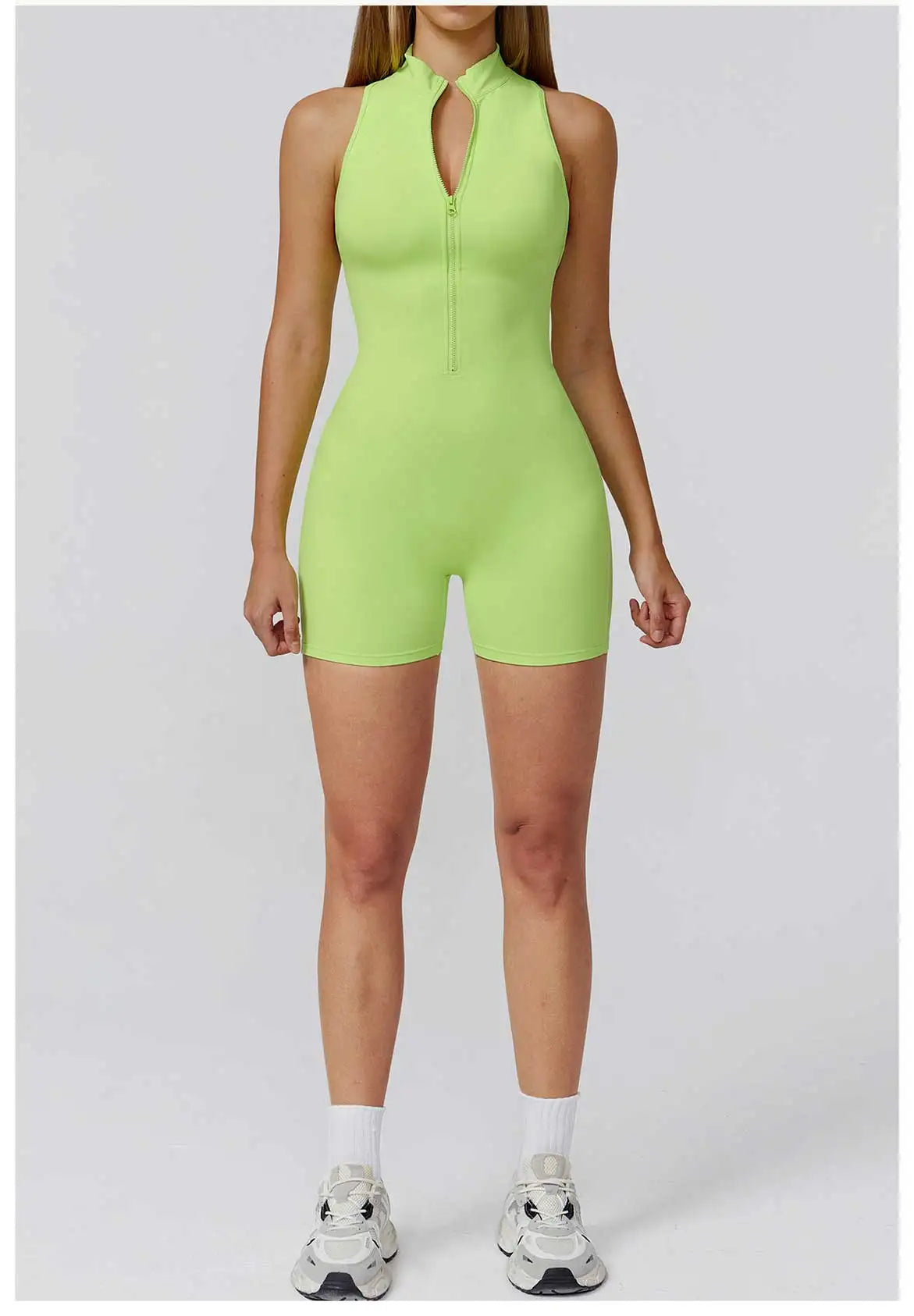 Scrunch Sports Overalls Gym Jumpsuit Women's Fitness Suit Short Sets for Woman Tracksuit Yoga Clothing Zipper Workout Sportswear