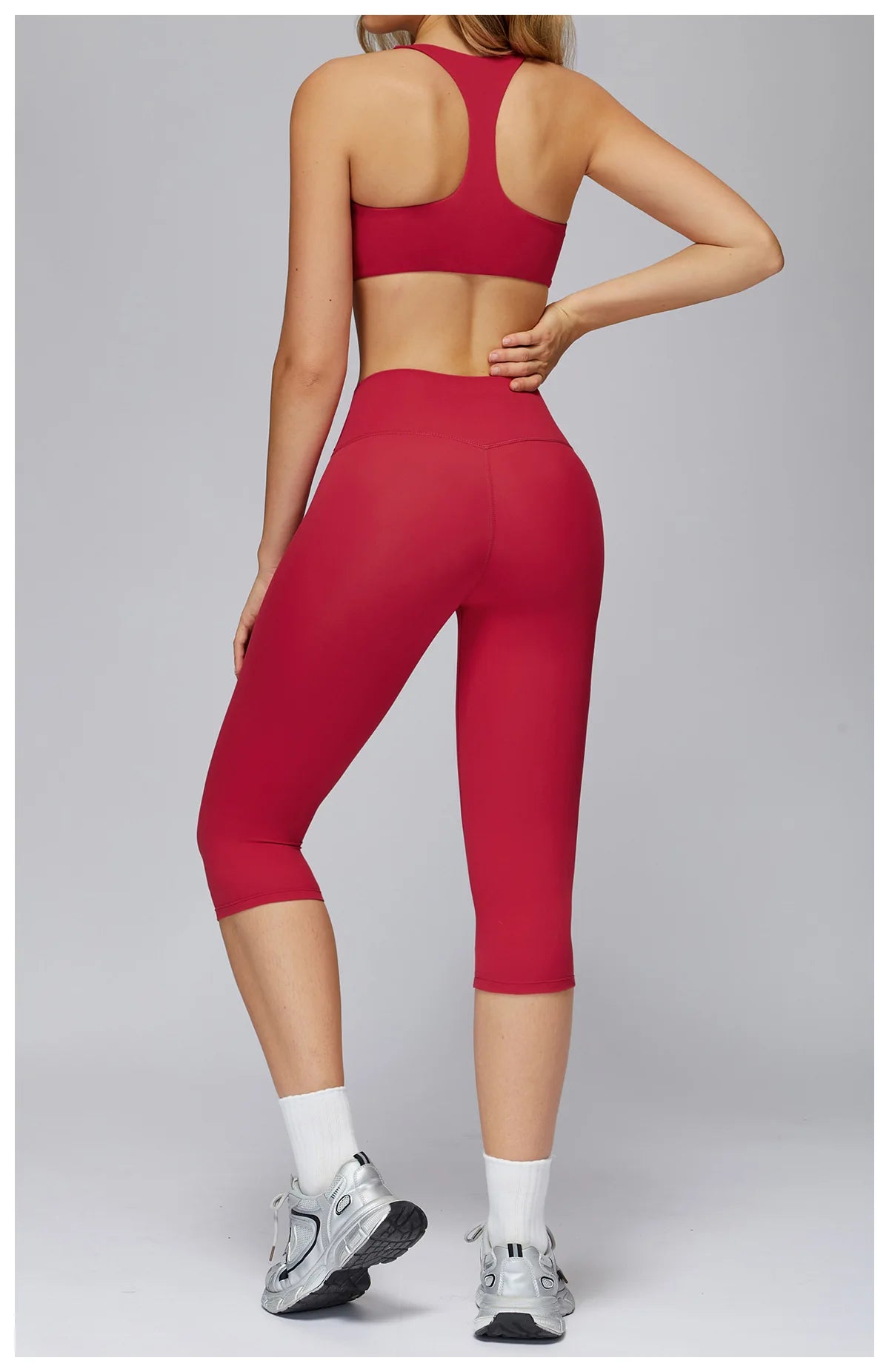 Yoga Set 2PCS Women Sportswear Workout Clothes Seamless Athletic Wear Gym Legging Fitness Bra Crop Top Long Sleeve Sports Suits