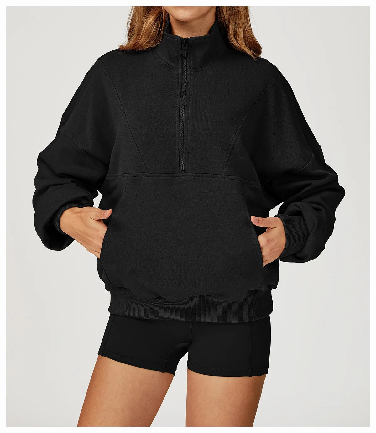 Winter Casual Hoodie Zipper Long Sleeved Women's Top Windproof and Warm Loose Hoodie Women's Outdoor Running Sportswear