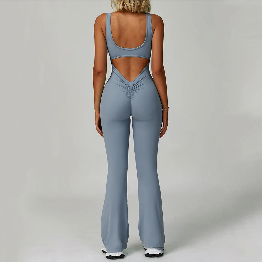 Gym Jumpsuit Women's Fitness Suit Yoga Sets Sports Overalls Woman Tracksuit Yoga Clothing Workout Sportswear Sexy Back V Rompers